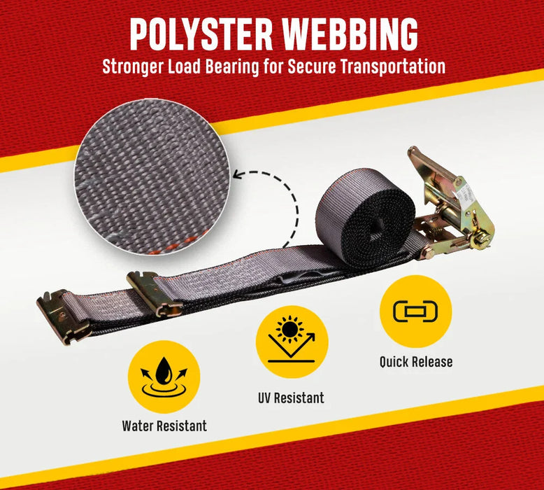 2"x16' Ratchet E Track Straps E Fitting Truck Cargo Van