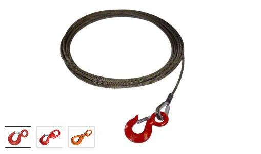 Wire Rope Steel Winch Cable with Self-Locking Swivel Hook - Manufacturer Express