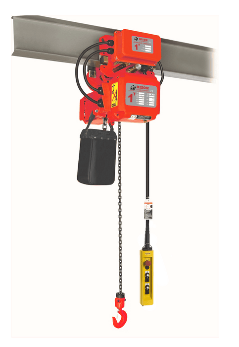 Bison 3 Phase, 2-Speed Electric Chain Hoist with Motorized Trolley, 20 Ft, 230v/460v (1/2 - 5 Ton) - Manufacturer Express