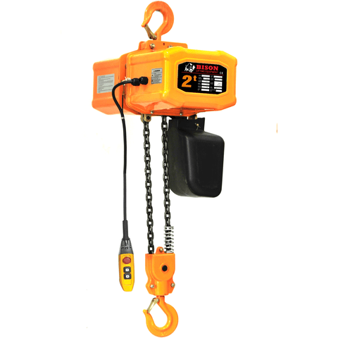 Bison Single Phase Electric Chain Hoist, 20 ft, 115/230v (1/4 - 5 Ton) - Manufacturer Express