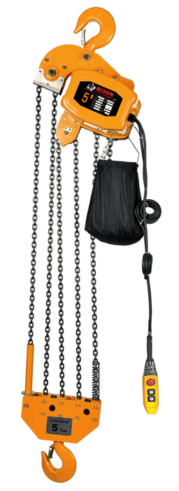 Bison Single Phase Electric Chain Hoist, 20 ft, 115/230v (1/4 - 5 Ton) - Manufacturer Express