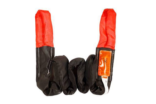 10' Red EYE/EYE Round Sling W/Polyester Sleeve, WLL: 14,000LBS - Manufacturer Express