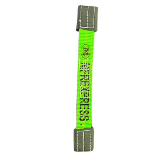 ME 2" x 18" Replacement Dog Bone Strap with Sewn Eye - Lime Green for Rollback Tie Downs Flatbed Tow Truck