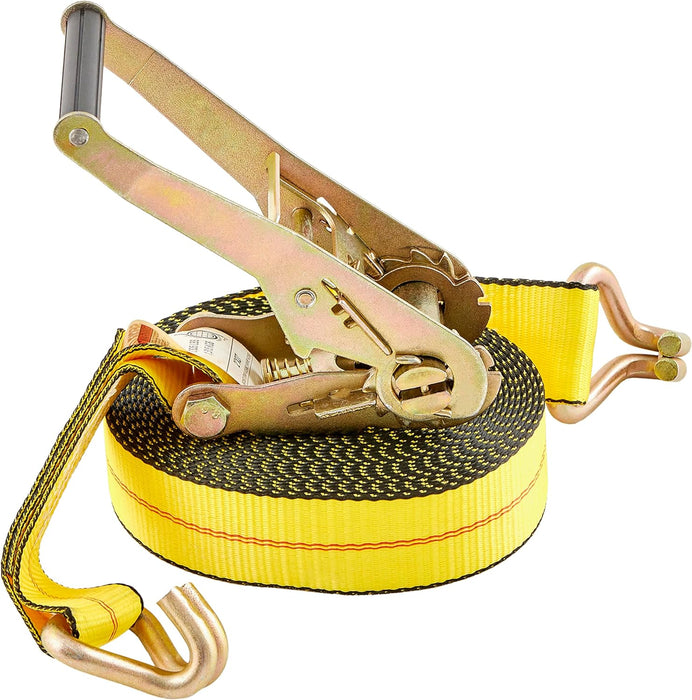 ME 2in Ratchet Straps: Premium Tow Strap Heavy Duty Ratchet with Wire Hooks, 3,333 lbs Working Load Limit, 10,000 lbs Break Strength for Tractors, Vehicles and More