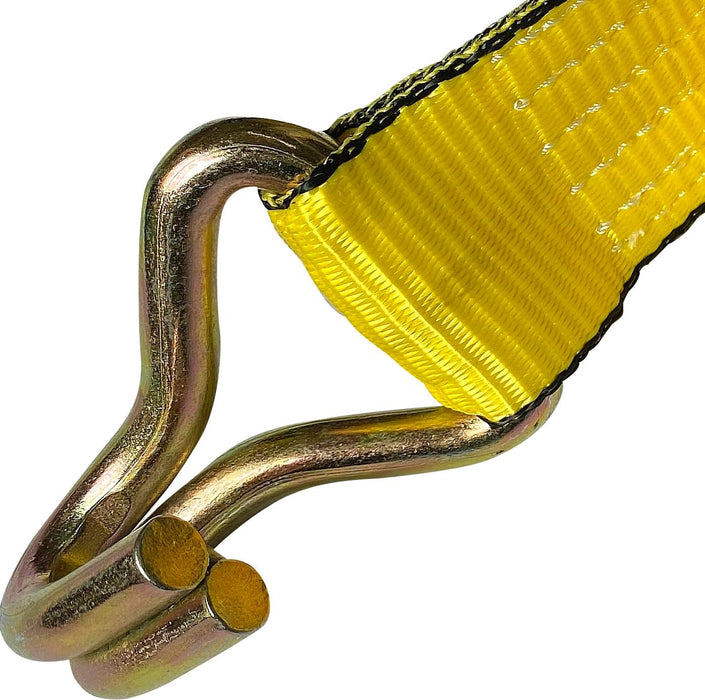 ME 2in Ratchet Straps: Premium Tow Strap Heavy Duty Ratchet with Wire Hooks, 3,333 lbs Working Load Limit, 10,000 lbs Break Strength for Tractors, Vehicles and More