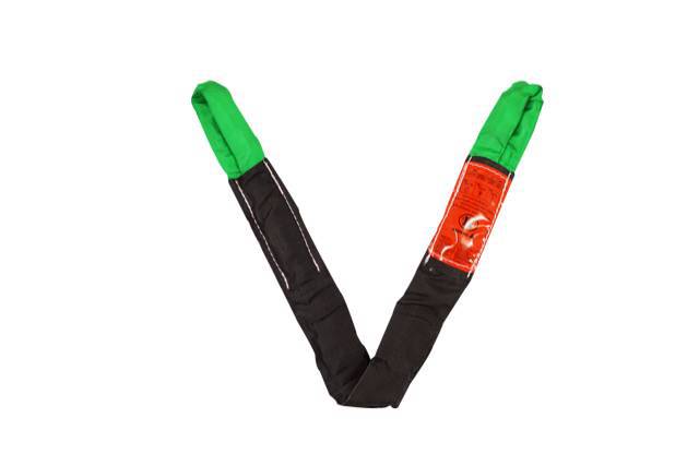 4' Green EYE/EYE Round Sling W/Polyester Sleeve, WLL: 6,000LBS - Manufacturer Express