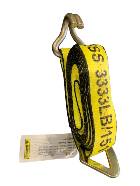 2"x12' Strap w/ Wire Hook Forged Heavy Duty D Ring - Manufacturer Express
