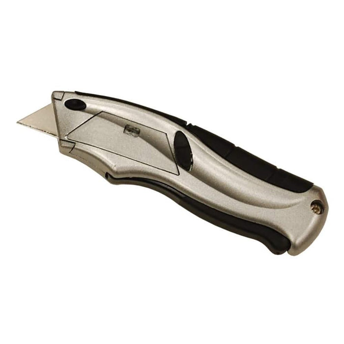 Utility Knife w/ Zinc Alloyed Case and Soft Rubber Grip - Manufacturer Express