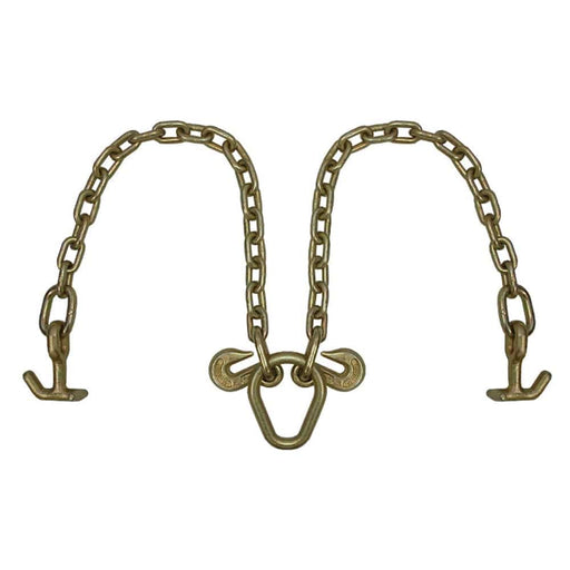 5/16''x 2' Tow Chain V bridle 2' Leg T J Hook Pear Link - Manufacturer Express