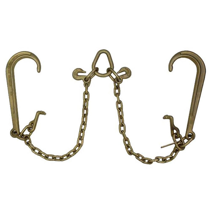 5/16" Tow Chain J Hook Long Shank w/ T-J Hook V Bridle Pear Link - Manufacturer Express