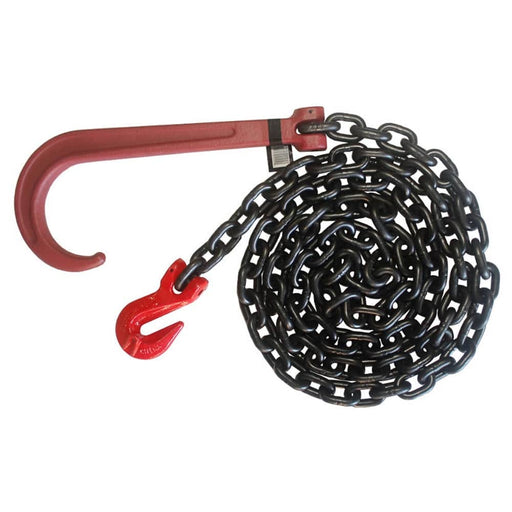 Tie Down Chain Tow Wrecker Chain 3/8''x 6' J Hook Grab Hook G 80 - Manufacturer Express